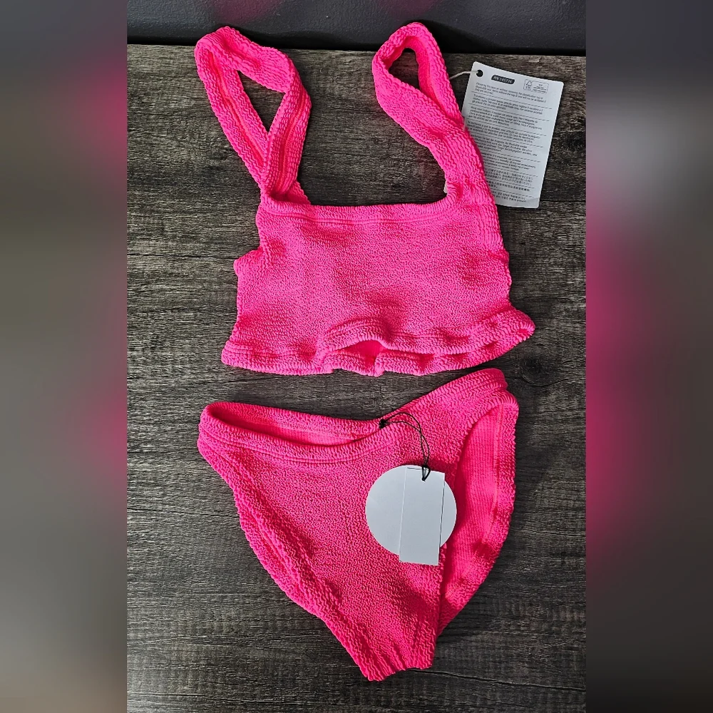Hunza G Xandra Pink seersucker bikini set - Picture 1 of 12